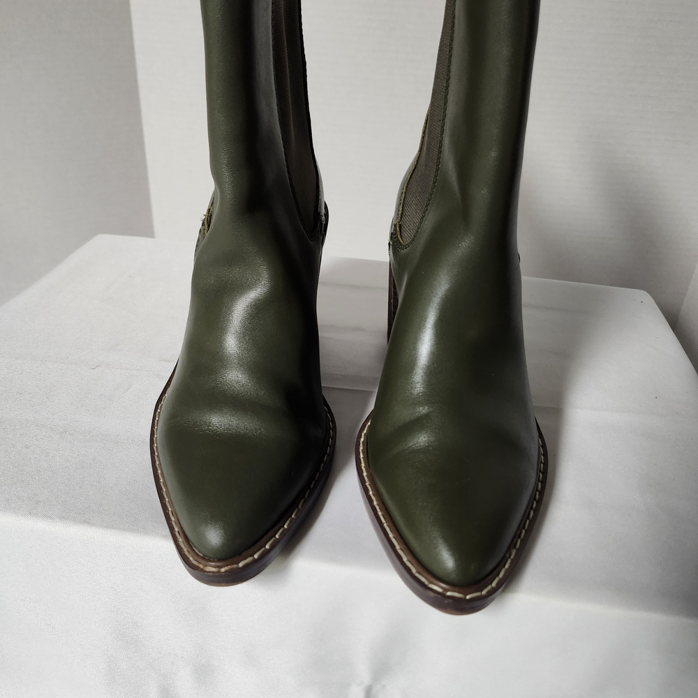 Crown Vintage Dark Green Heeled Boots